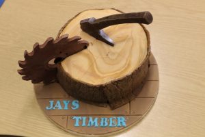 Jays timber designed cake